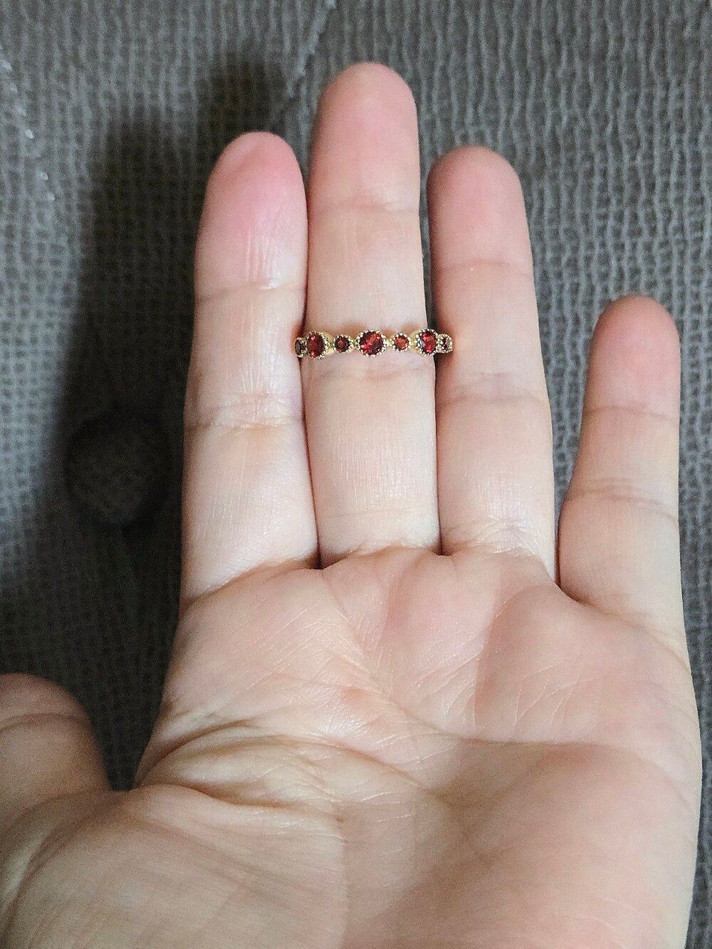 Shivam Half Eternity♾️ Garnet❤️ Ring💍 - Picture 13 of 16